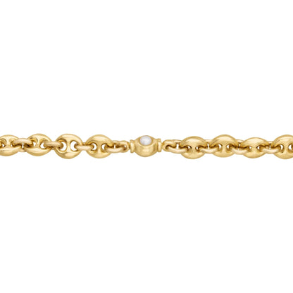 Collar choker con eslabones en baño de oro 22K y piedras facetadas de 5mm - Joyería y bisutería fina