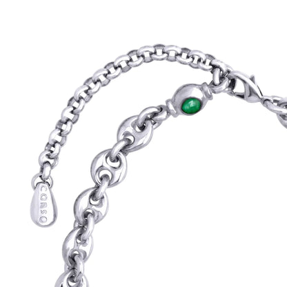 Collar choker con eslabones en baño de rodio y piedras facetadas de 5mm - Joyería y bisutería fina
