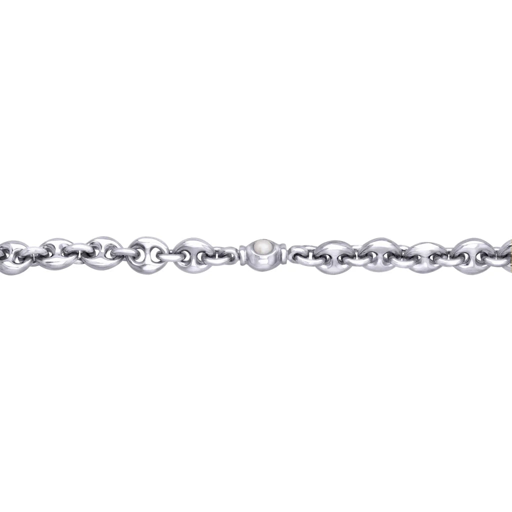 Collar choker con eslabones en baño de rodio y piedras facetadas de 5mm - Joyería y bisutería fina