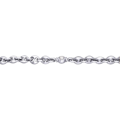 Collar choker con eslabones en baño de rodio y piedras facetadas de 5mm - Joyería y bisutería fina