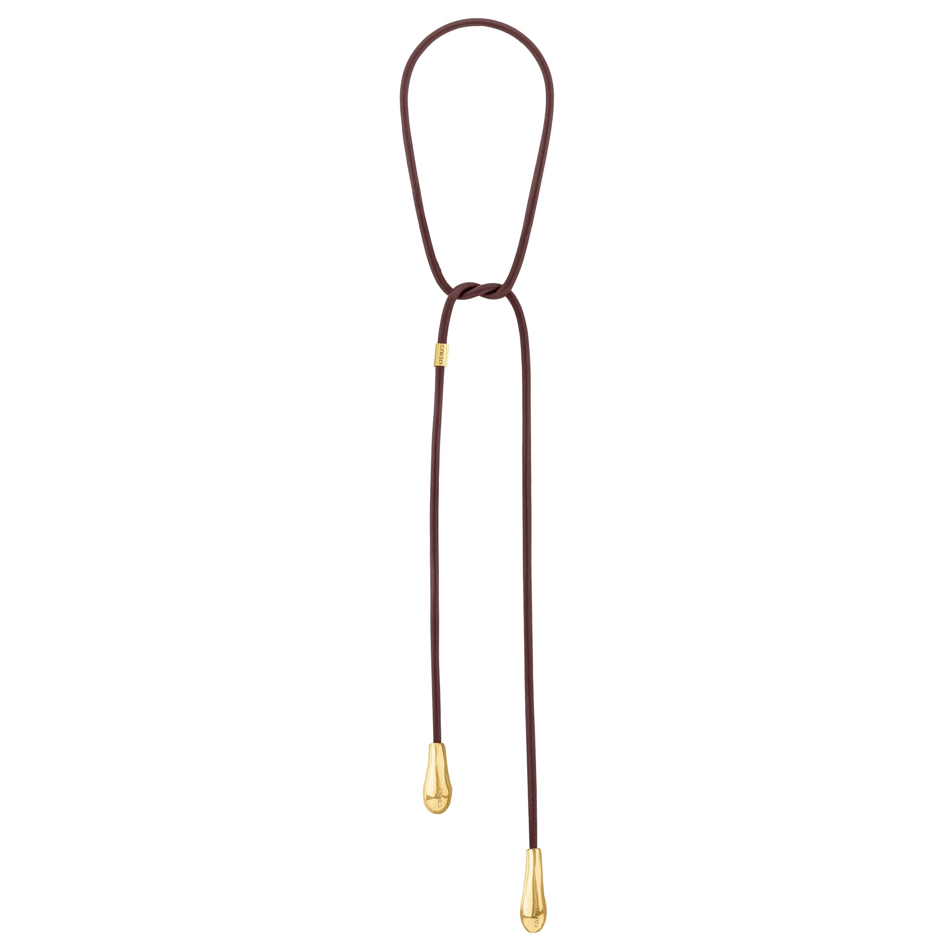 Corbatín con gotas bañadas en Oro 22K, Piel de borrego natural - Joyería y bisutería fina