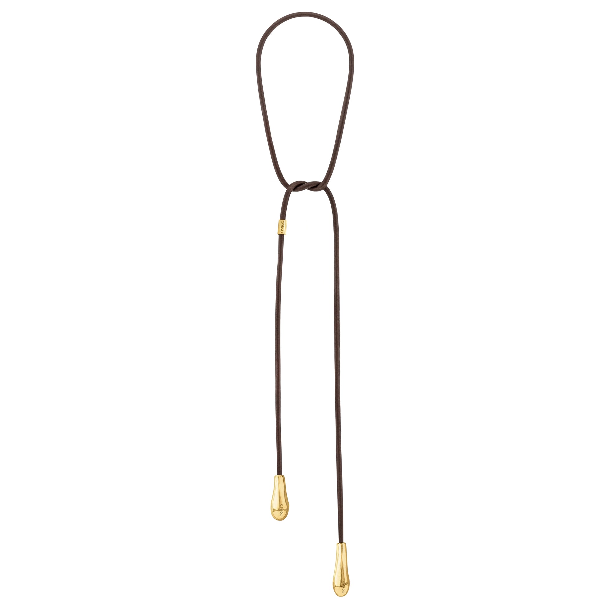Corbatín con gotas bañadas en Oro 22K, Piel de borrego natural - Joyería y bisutería fina