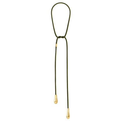 Corbatín con gotas bañadas en Oro 22K, Piel de borrego natural - Joyería y bisutería fina