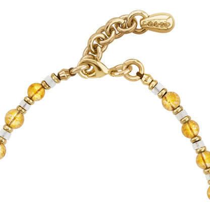 Collar choker ajustable en baño de rodio con cadena de eslabones y piedras facetadas 5mm y dije de pez koi en baño de oro de 22K - Joyería y bisutería fina