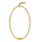Collar choker ajustable en baño de rodio con cadena de eslabones y piedras facetadas 5mm y dije de pez koi en baño de oro de 22K - Joyería y bisutería fina