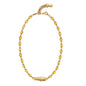 Collar choker ajustable en baño de rodio con cadena de eslabones y piedras facetadas 5mm y dije de pez koi en baño de oro de 22K - Joyería y bisutería fina