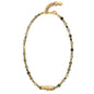 Collar choker ajustable en baño de rodio con cadena de eslabones y piedras facetadas 5mm y dije de pez koi en baño de oro de 22K - Joyería y bisutería fina