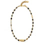 Collar choker ajustable en baño de rodio con cadena de eslabones y piedras facetadas 5mm y dije de pez koi en baño de oro de 22K - Joyería y bisutería fina