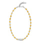 Collar choker ajustable en baño de rodio con cadena de eslabones y piedras facetadas 5mm y dije de pez koi en baño de rodio - Joyería y bisutería fina