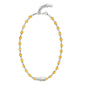 Collar choker ajustable en baño de rodio con cadena de eslabones y piedras facetadas 5mm y dije de pez koi en baño de rodio - Joyería y bisutería fina