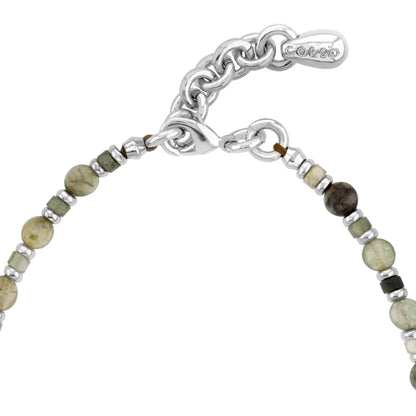 Collar choker ajustable en baño de rodio con cadena de eslabones y piedras facetadas 5mm y dije de pez koi en baño de rodio - Joyería y bisutería fina