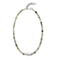 Collar choker ajustable en baño de rodio con cadena de eslabones y piedras facetadas 5mm y dije de pez koi en baño de rodio - Joyería y bisutería fina