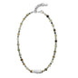 Collar choker ajustable en baño de rodio con cadena de eslabones y piedras facetadas 5mm y dije de pez koi en baño de rodio - Joyería y bisutería fina