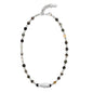 Collar choker ajustable en baño de rodio con cadena de eslabones y piedras facetadas 5mm y dije de pez koi en baño de rodio - Joyería y bisutería fina