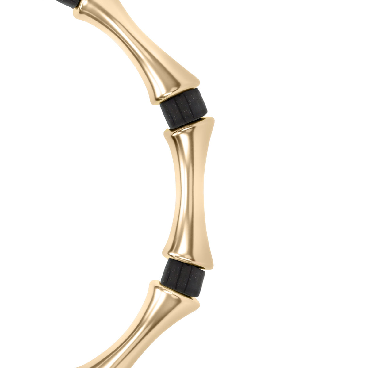 Bamboo Obsidian Stone Gold Bracelet
