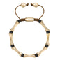 Bamboo Obsidian Stone Gold Bracelet