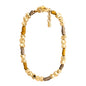 Collar con piel natural de borrego, con broche distintivo con cuentas en baño de oro 22K - Joyería y bisutería fina