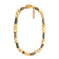 Collar con piel natural de borrego, con broche distintivo con cuentas en baño de oro 22K - Joyería y bisutería fina