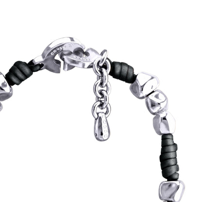 Collar con piel natural de borrego, con broche distintivo con cuentas en baño de rodio - Joyería y bisutería fina