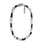 Collar con piel natural de borrego, con broche distintivo con cuentas en baño de rodio - Joyería y bisutería fina