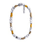 Collar con piel natural de borrego, con broche distintivo con cuentas en baño de rodio - Joyería y bisutería fina