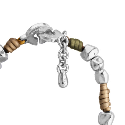 Collar con piel natural de borrego, con broche distintivo con cuentas en baño de rodio - Joyería y bisutería fina