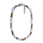 Collar con piel natural de borrego, con broche distintivo con cuentas en baño de rodio - Joyería y bisutería fina