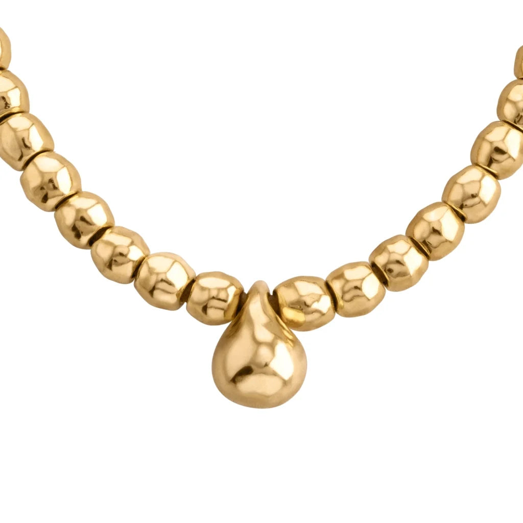 Collar choker en baño de Oro 22K, con dije de perla australiana - Joyería y bisutería fina