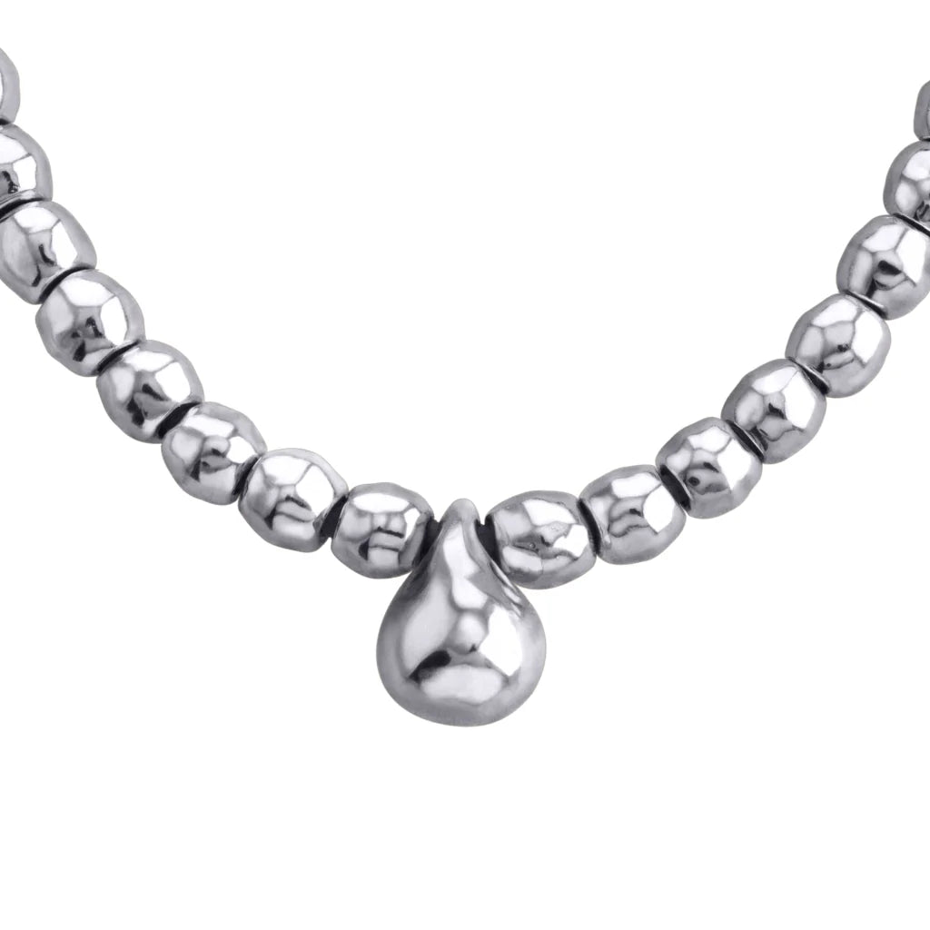 Collar choker en baño de rodio, con dije de perla australiana - Joyería y bisutería fina