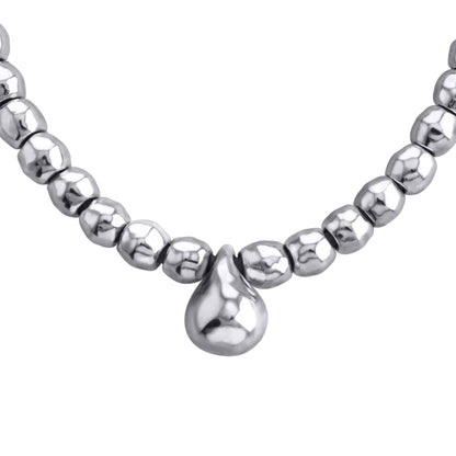 Collar choker en baño de rodio, con dije de perla australiana - Joyería y bisutería fina