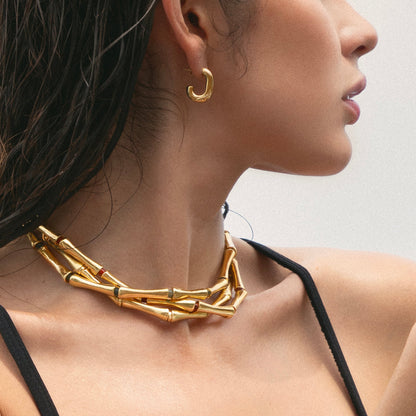 Bamboo Stone Choker Gold