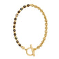 Collar choker con piedras naturales, eslabones y símbolo omega en baño de oro 22K - Joyería y bisutería fina