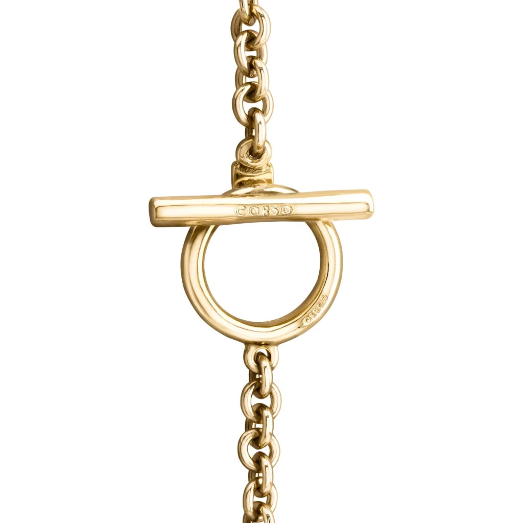 Collar Baño de Oro 22K o rodio, Cuarzo blanco central, Colgante tipo borla, cierre Omega - Joyería y bisutería fina