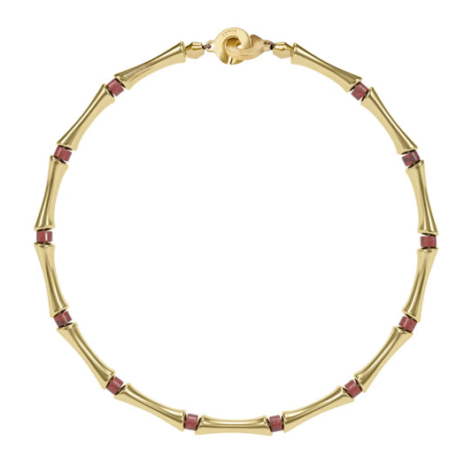 Choker Bañado en oro de 22K, Piedras, Cuentas tubulares - Joyería y bisutería fina