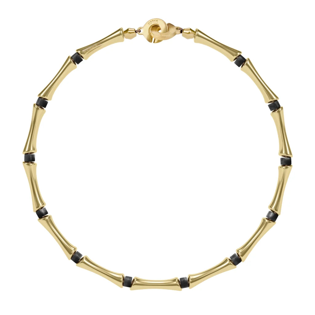 Choker Bañado en oro de 22K, Piedras, Cuentas tubulares - Joyería y bisutería fina