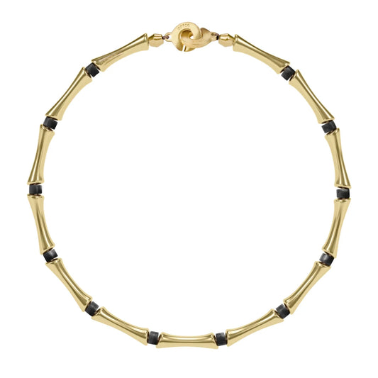 Choker Bañado en oro de 22K, Piedras, Cuentas tubulares - Joyería y bisutería fina