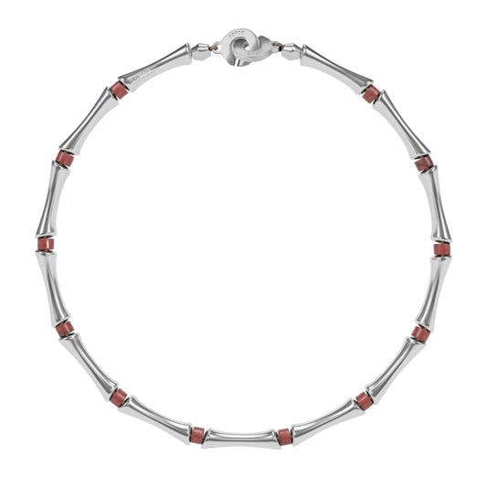 Choker Bañado en Rodio, Piedras, Cuentas tubulares - Joyería y bisutería fina