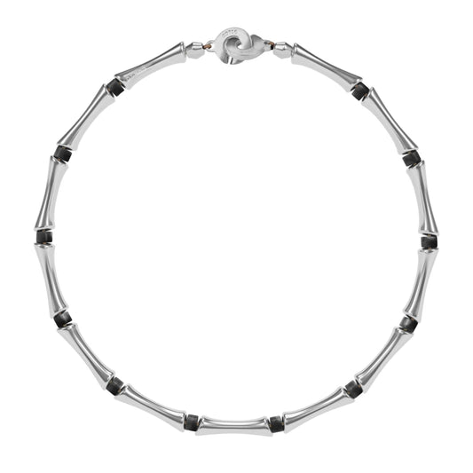 Choker Bañado en Rodio, Piedras, Cuentas tubulares - Joyería y bisutería fina