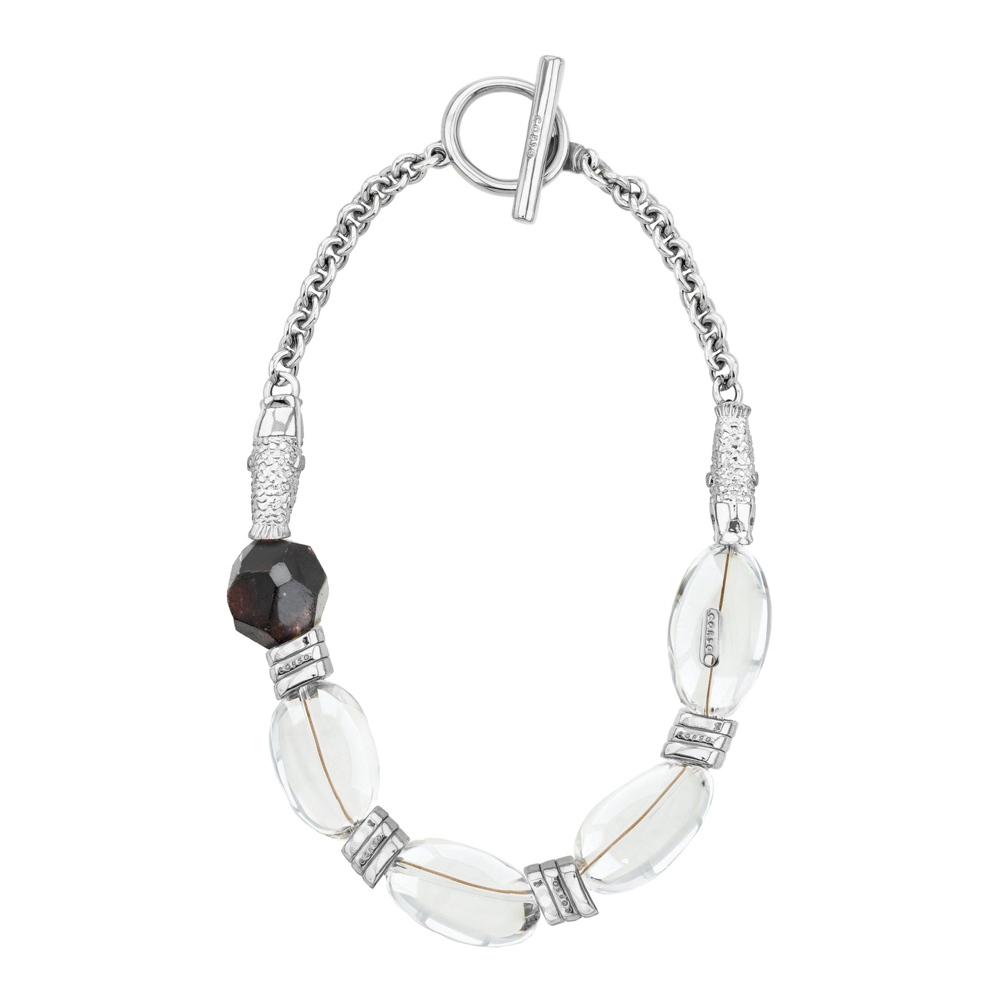 Biwa Garnet Silver Choker