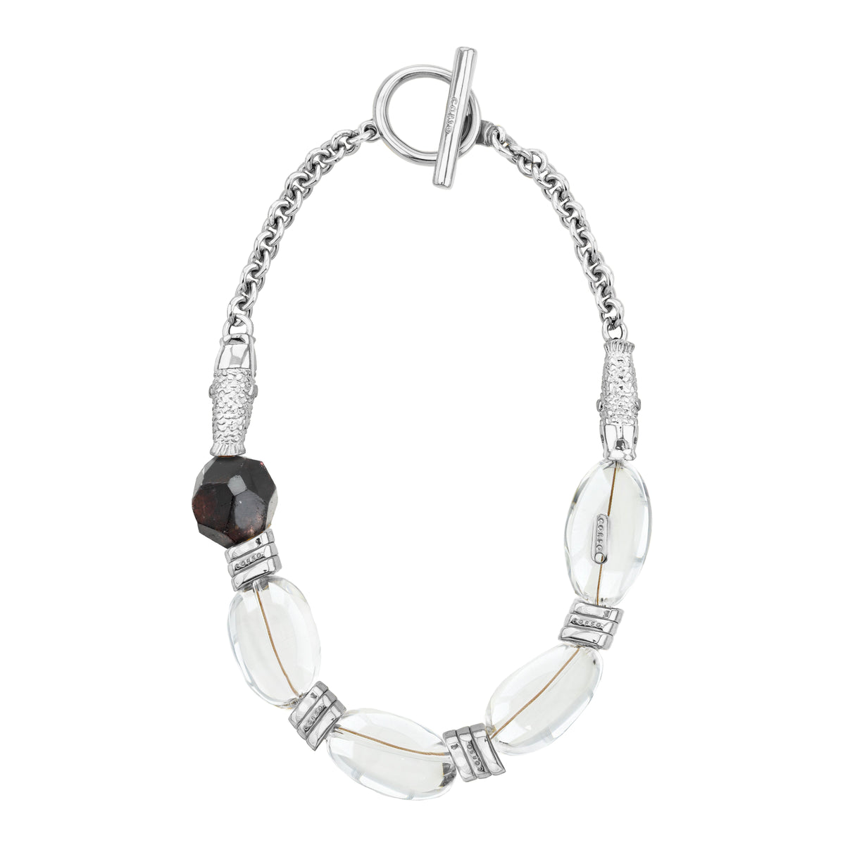 Biwa Granate Silver Choker
