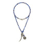 Collar de 34cm con piedras 4mm, con mini esferas moneda tibetana y colmillo en acero pulido - Joyería y bisutería fina