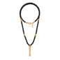Collar de 41cm con piedras 6mm, con mini esferas y dije de caja de oración tibetana en baño de oro de 22K - Joyería y bisutería fina