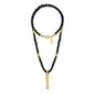 Collar de 41cm con piedras 6mm, con mini esferas y dije de caja de oración tibetana en baño de oro de 22K - Joyería y bisutería fina