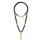 Collar de 41cm con piedras 6mm, con mini esferas y dije de caja de oración tibetana en baño de oro de 22K - Joyería y bisutería fina