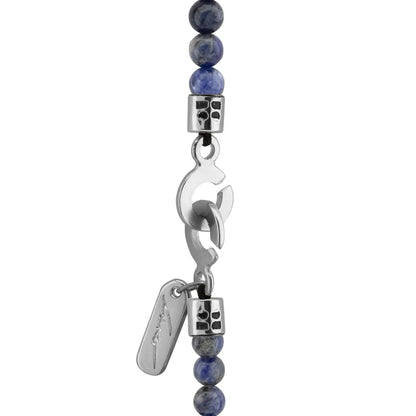 Collar de 41cm con piedras 6mm, con mini esferas y dije de caja de oración tibetana en baño de rodio - Joyería y bisutería fina