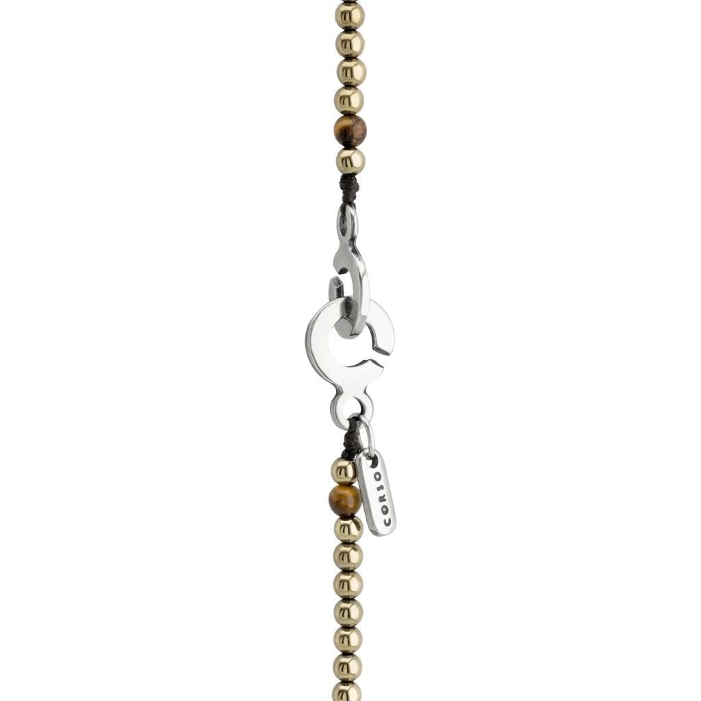 Collar de 38cm, con piedras de 6mm, con dije de cabeza de buda en terminado acero pulido - Joyería y bisutería fina