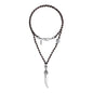 Collar de 36cm, con piedras 6mm, con dije de calavera y colmillo en acero pulido - Joyería y bisutería fina