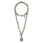 Collar de 41cm con piedras 6mm, dije de Buddha y espirales en terminado de acero pulido - Joyería y bisutería fina