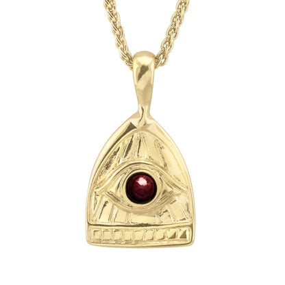 Collar de 36cm, con piedras de 6mm, con cadena y dije de ojo en terminado de acero anticado en baño de oro de 22K - Joyería y bisutería fina
