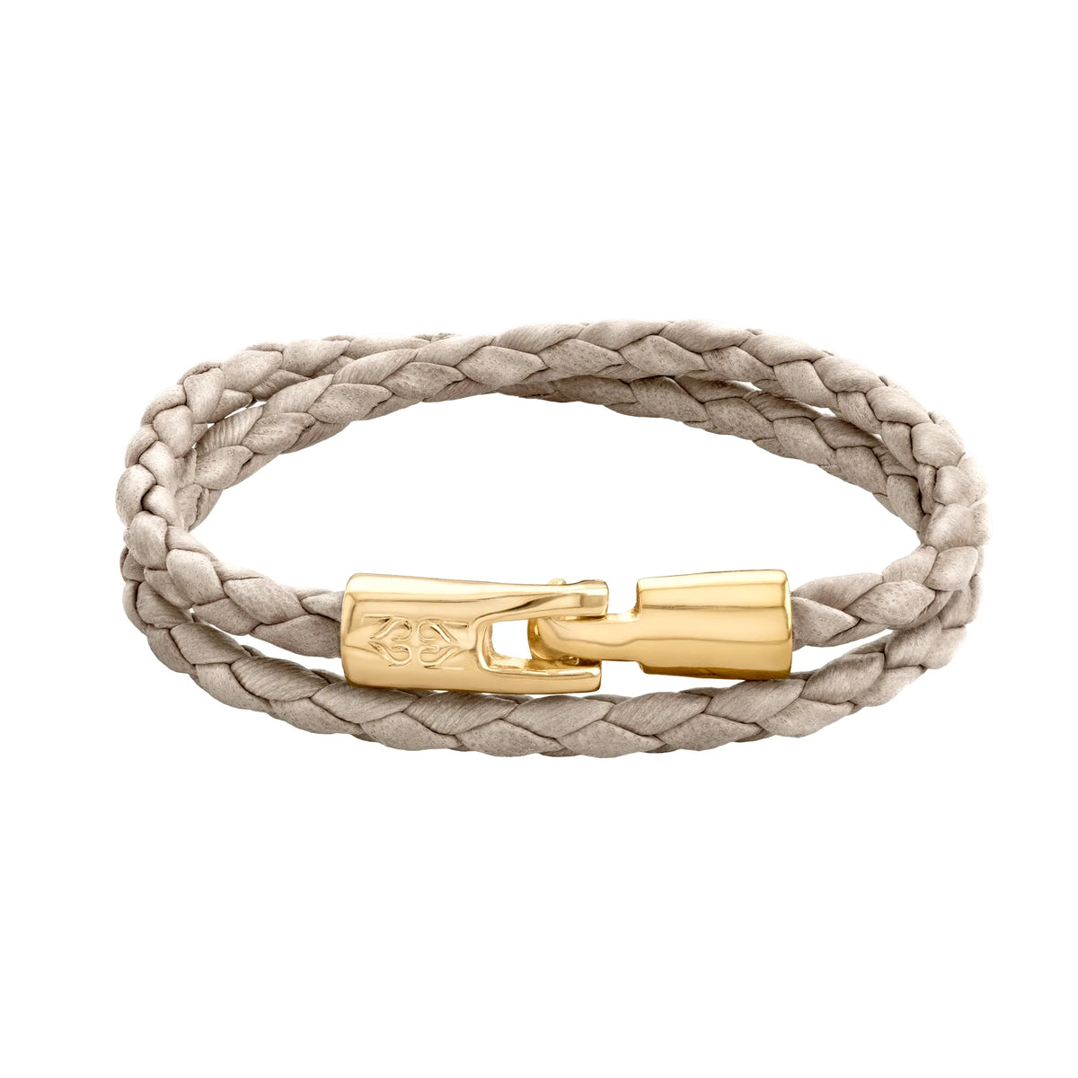 Pulsera En baño de Oro 22K, Piel natural de borrego, Doble vuelta - Joyería y bisutería fina